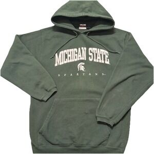 Michigan State Spartans Hoodie Mens Medium Green Embroidered NCAA VTG 00s